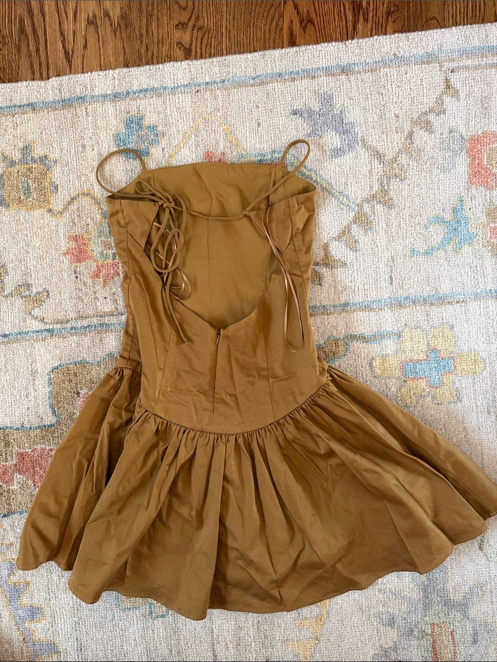 Maeve Brown Spaghetti-Strap Gathered Skirt Dress - Picture 3 of 3